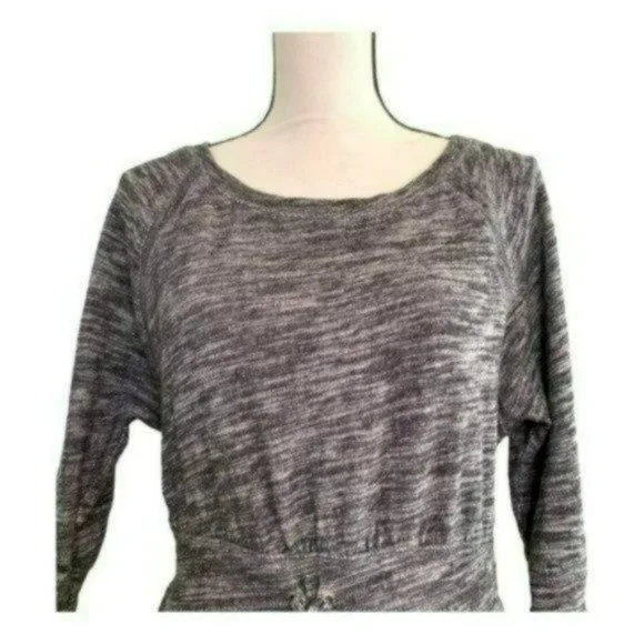 Juicy Couture Gray 3/4 Sleeves Drawstring Waist Cotton Slip On Dress Size M - Picture 7 of 11